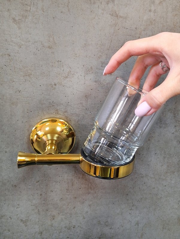 Стакан для ванной AltroBagno Corposo 080205 Gl настенный, золото, стеклянный