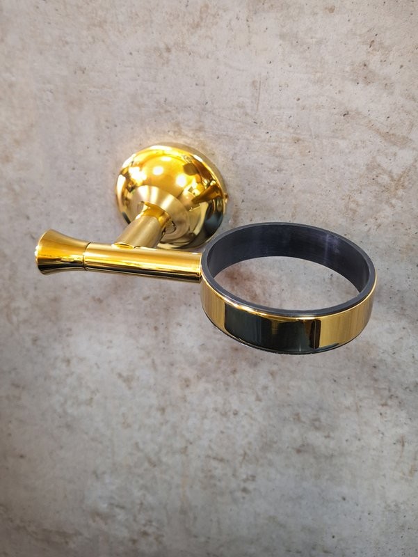 Стакан для ванной AltroBagno Corposo 080205 Gl настенный, золото, стеклянный