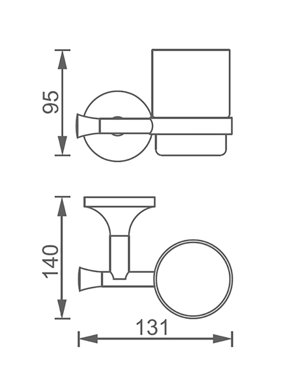 Стакан для ванной AltroBagno Corposo 080205 Gl настенный, золото, стеклянный