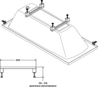 Акриловая ванна Cezares Plane 180x80 см, пристенная, белая, на ножках