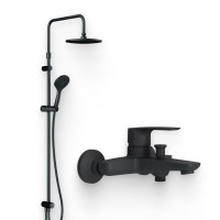 Душевой комплект Смеситель AM.PM Gem F90A10022 черный + Стойка F0790022 Душевой комплект Смеситель AM.PM Gem F90A10022 черный + Стойка F0790022