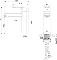 Смеситель для раковины Wonzon & Woghand WW-88139010-BG брашированное золото