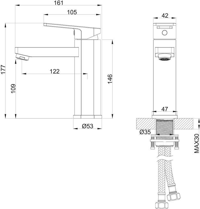 Смеситель для раковины Wonzon & Woghand WW-88139010-BG брашированное золото