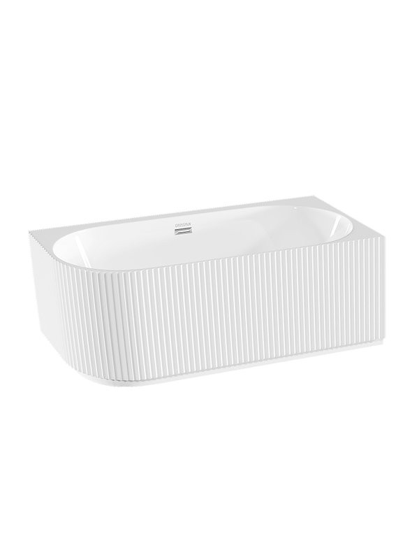 Акриловая ванна Grossman Cristal GR-2205FR 150x75 см, угловая, правая, пристенная, белая, асимметричная, со сливом-переливом, с донным клапаном