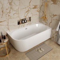 Акриловая ванна Grossman Cristal GR-2205FR 150x75 см, угловая, правая, пристенная, белая, асимметричная, со сливом-переливом, с донным клапаном