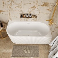 Акриловая ванна Grossman Cristal GR-2205FR 150x75 см, угловая, правая, пристенная, белая, асимметричная, со сливом-переливом, с донным клапаном