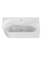 Акриловая ванна Grossman Cristal GR-2205FR 150x75 см, угловая, правая, пристенная, белая, асимметричная, со сливом-переливом, с донным клапаном