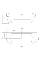 Акриловая ванна Grossman Cristal GR-2205FR 150x75 см, угловая, правая, пристенная, белая, асимметричная, со сливом-переливом, с донным клапаном