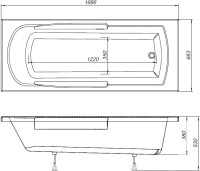 Акриловая ванна Aquanet Extra 170x70 см, встраиваемая, белая, на ножках