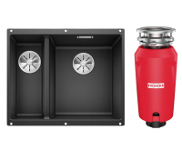 Комплект Мойка Blanco Subline 340/160-U антрацит, правая + Измельчитель Franke