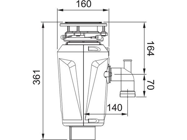 Комплект Мойка Blanco Subline 340/160-U антрацит, правая + Измельчитель Franke