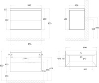 Тумба с раковиной Art&Max Verona-Push 90 дуб венециано