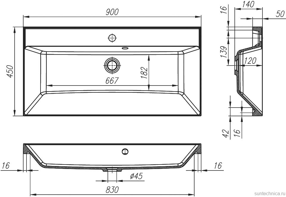 Тумба с раковиной Art&Max Verona-Push 90 дуб венециано