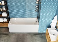Акриловая ванна Vagnerplast Hera 180x80 см, пристенная, ультрабелая, с каркасом