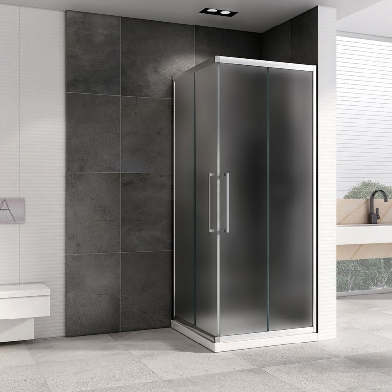 Душевой уголок Abber Schwarzer Diamant AG02090MH 90x90, профиль хром матовый, стекло матовое