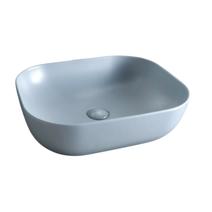 Накладная раковина GID Geometrico Gm1302 50 матовая серая, прямоугольная, фаянс