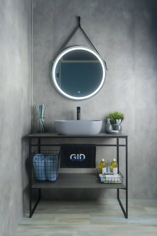 Накладная раковина GID Geometrico Gm1302 50 матовая серая, прямоугольная, фаянс