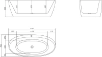 Акриловая ванна BelBagno BB404-1700-800 без опоры 170x80 см, отдельностоящая, белая, овальная, со сливом-переливом