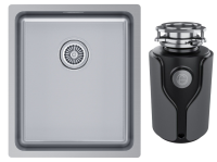 Комплект Мойка Paulmark Vista PM904438-BS брашированная нержавеющая сталь + Измельчитель KUCHENSTERN Muhle