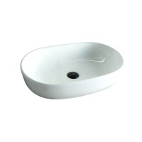 Накладная раковина GID Lago N9026a 60 глянцевая белая, овальная, фаянс