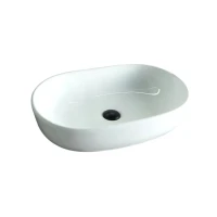 Накладная раковина GID Lago N9026a 60 глянцевая белая, овальная, фаянс