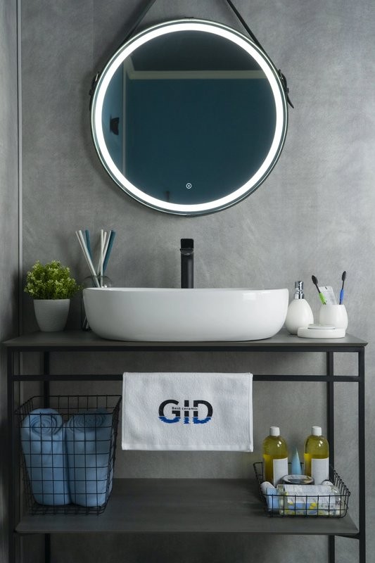 Накладная раковина GID Lago N9026a 60 глянцевая белая, овальная, фаянс