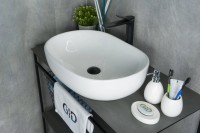 Накладная раковина GID Lago N9026a 60 глянцевая белая, овальная, фаянс