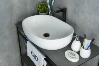 Накладная раковина GID Lago N9026a 60 глянцевая белая, овальная, фаянс