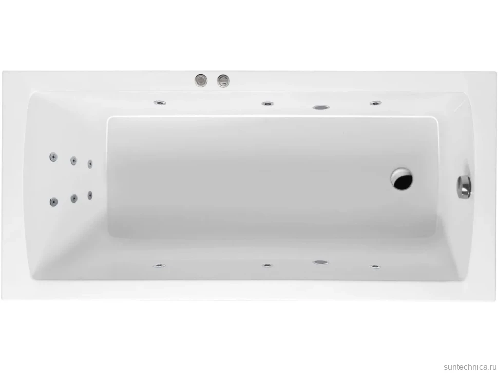 Акриловая ванна Excellent Aquaria WAEX.AQU17.LINE 170x75 см, левая, встраиваемая, с гидромассажем, белая, с каркасом, со сливом-переливом