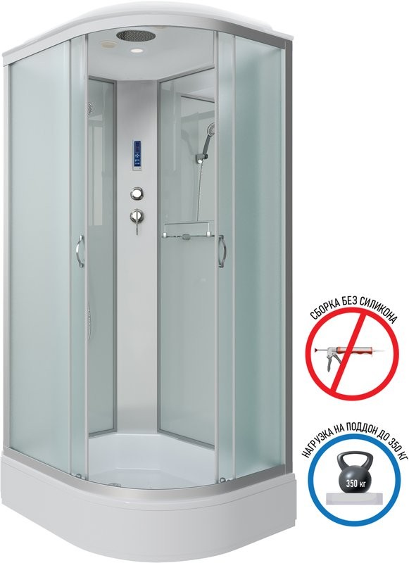 Душевая кабина Niagara Classic NG-33084-14LP 100х80 см, с пультом управления и FM-радио