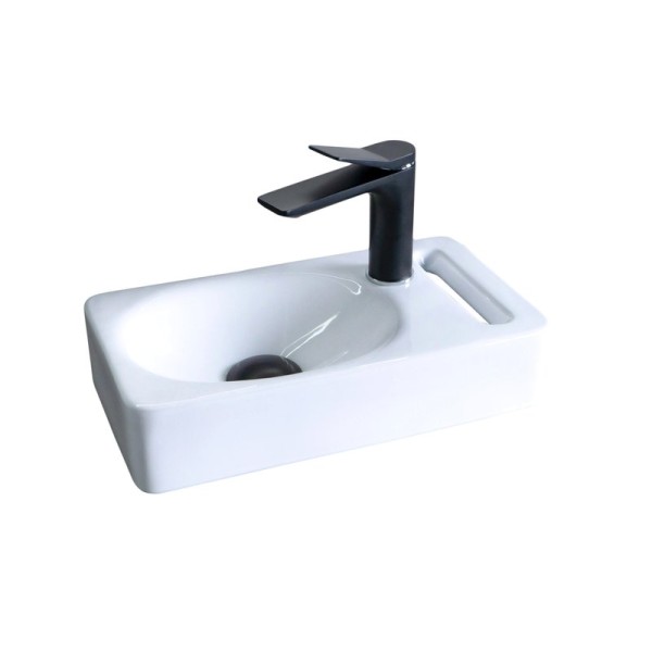 Раковина маленькая в туалет GID Suspendido N9262 40 глянцевая белая, прямоугольная, фаянс