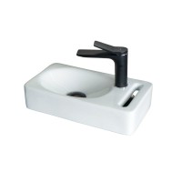 Раковина маленькая в туалет GID Suspendido N9262 40 глянцевая белая, прямоугольная, фаянс