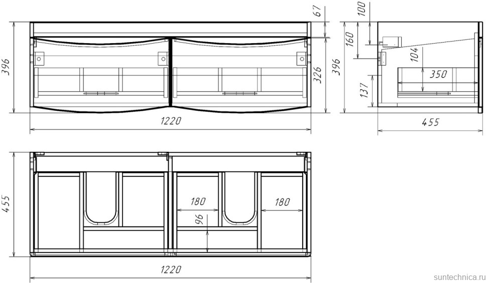 Тумба под раковину Бриклаер Вега 125 белая