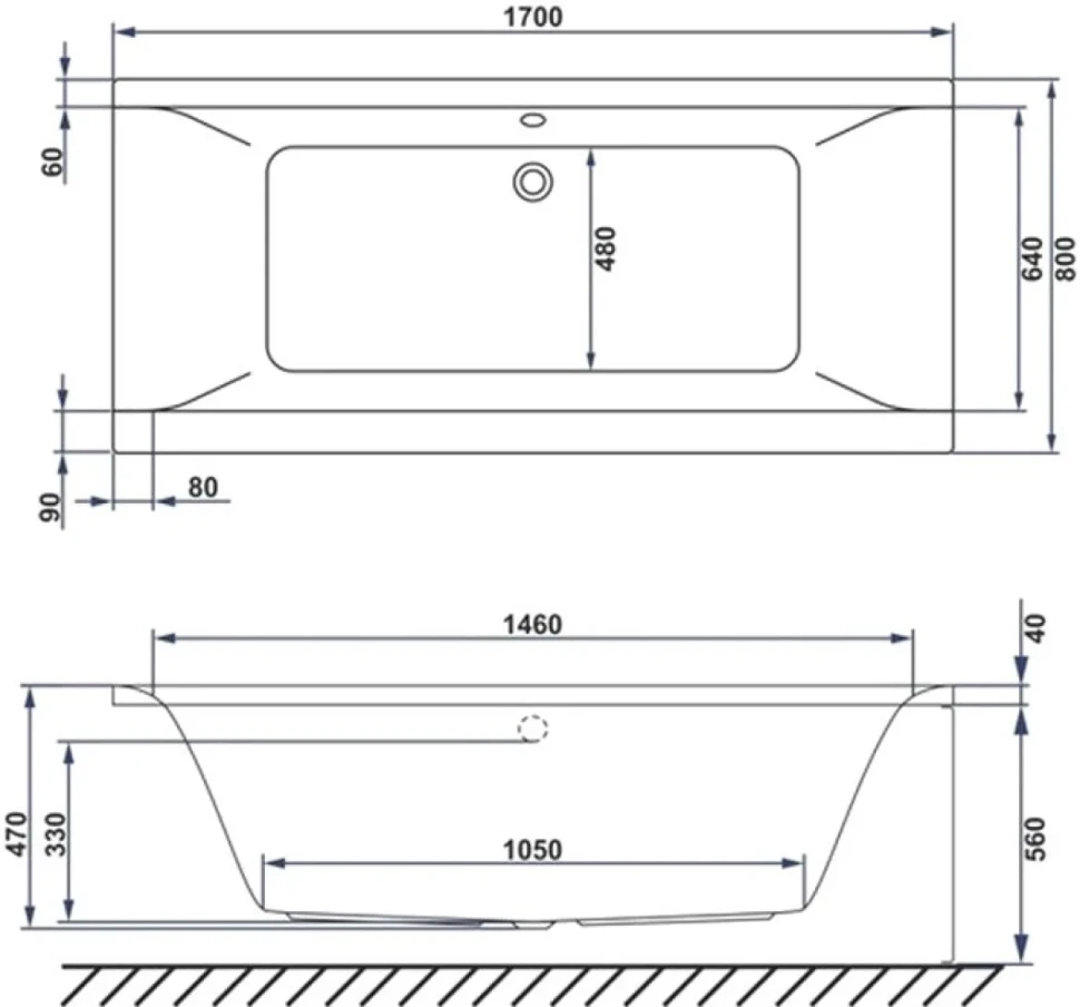Акриловая ванна WHITECROSS Savia Duo RELAX 170x80 см, пристенная, с гидромассажем, белая, с каркасом, со сливом-переливом, фурнитура бронза
