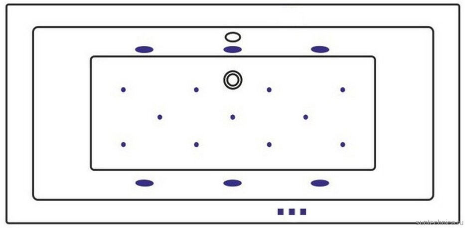 Акриловая ванна WHITECROSS Savia Duo RELAX 170x80 см, пристенная, с гидромассажем, белая, с каркасом, со сливом-переливом, фурнитура бронза