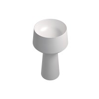 Раковина напольная Abber Stein AS2508 50 матовая белая, круглая, моноблок, искусственный камень