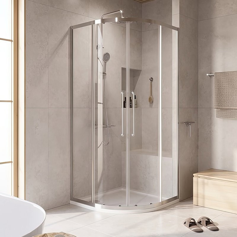 Душевой уголок Cezares Relax RELAX-304-R-2-90-C-CR 90x90, профиль глянцевый хром