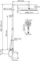 Душевая стойка Wasserkraft Berkel A188.117.127.087.CH Thermo с термостатом, хром
