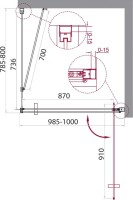 Душевой уголок BelBagno Marmi AH-1-100/80-C-Cr