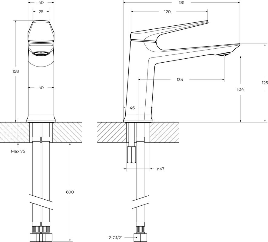 Смеситель для раковины Cezares Liner LS-GM-W0 оружейная сталь