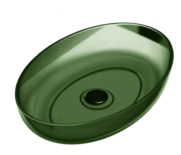 Накладная раковина Abber Kristall AT2801Emerald 60 зеленая, овальная