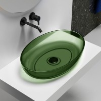 Накладная раковина Abber Kristall AT2801Emerald 60 зеленая, овальная