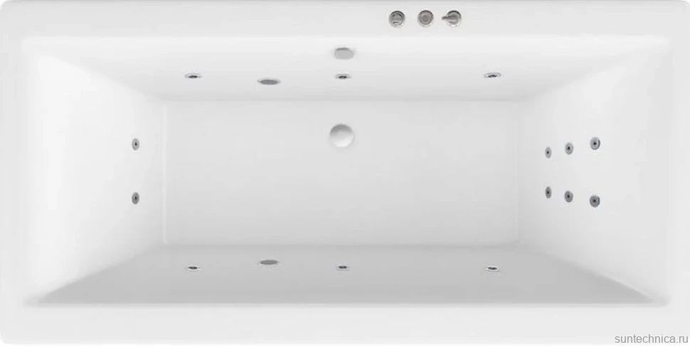 Акриловая ванна Excellent Pryzmat Slim WAEX.PRY17S.SMART 170x75 см, встраиваемая, с гидромассажем, белая, с каркасом, со сливом-переливом