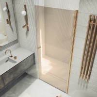 Душевая дверь в нишу Maybahglass MGD-810-2 90 см, профиль бронза, стекло бронза