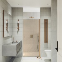 Душевая дверь в нишу Maybahglass MGD-810-2 90 см, профиль бронза, стекло бронза