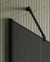 Душевая перегородка Maybahglass MGD-682-6ш 109 см, профиль черный, стекло графит матовое