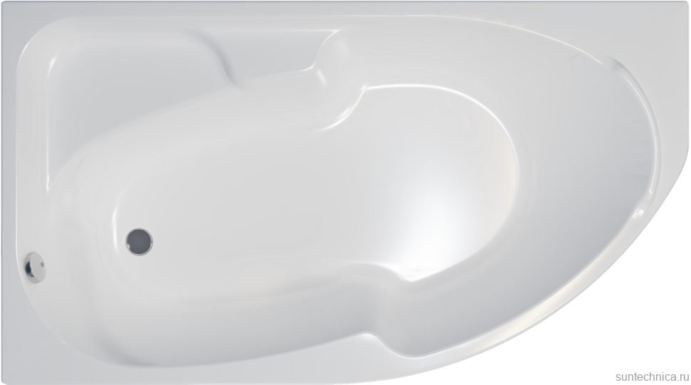 Акриловая ванна Triton София L 170x95 см, угловая, левая, пристенная, белая, асимметричная, с каркасом