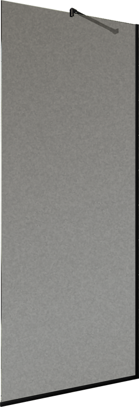 Душевая перегородка Maybahglass MGD-704-6у 69 см, профиль черный, стекло графит матовое