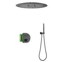 Душевой комплект Timo Saona SX-2370/03SM С ВНУТРЕННЕЙ ЧАСТЬЮ, с термостатом, матовый черный