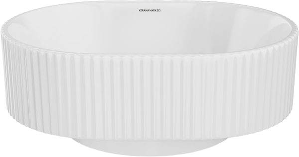 Накладная раковина KERAMA MARAZZI Vento 51 глянцевая белая, овальная, с 1 отверстием под смеситель
